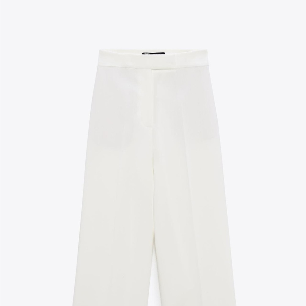 Zara Elegant White Wide-Leg Trousers